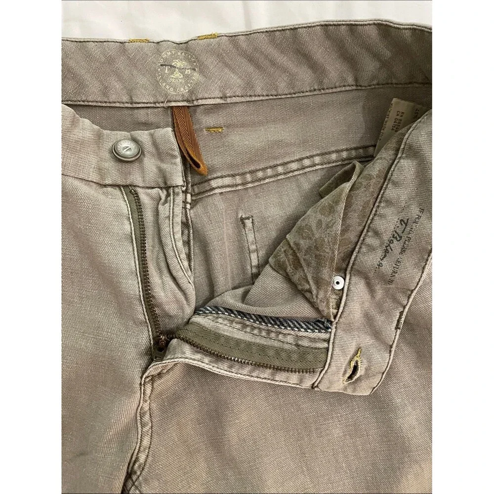Tommy Bahama Island Crafted Linen Blend Pants Mens 32x32 Tan Khaki 5 Pocket